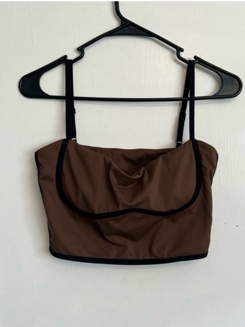 Move with You Brown and black padded sports crop top size large